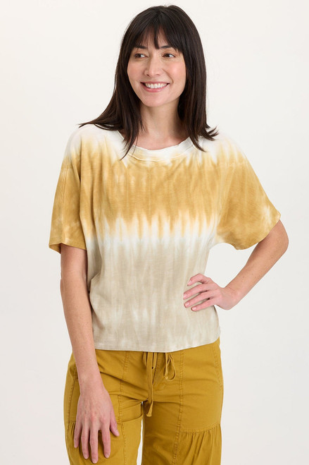 XCVI Mustard Tie-Dye Slub Jersey Top