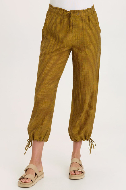 XCVI Mustard Waffle Weave Crop
