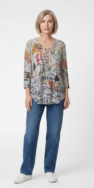 Inoah All is Magic Grey Textured Top