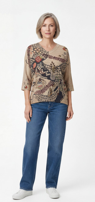 Inoah Dinner Prep Mocha Lightweight Top