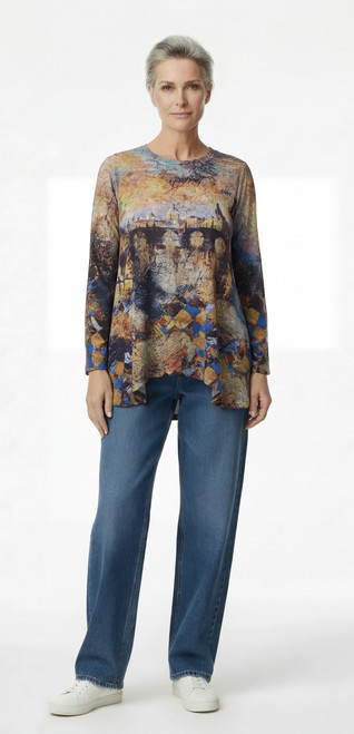 Inoah Bridge Town Grey Knit Top