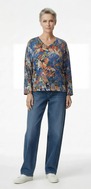 Inoah Blue Nectar Grey Knit Top