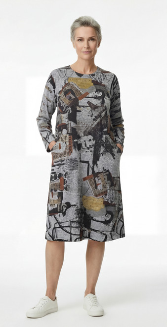 Inoah Flint News Grey Knit Dress