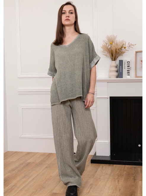 Linen Cotton House V-Neck Top