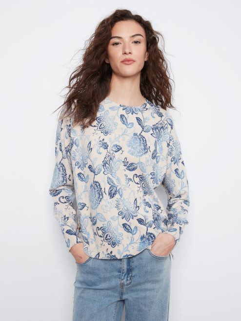 Charlie B Indigo Blossom Sweater