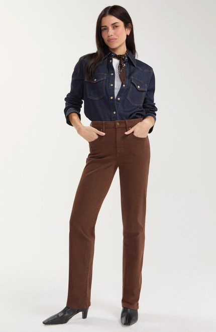 Liverpool Carob Slub Twill Straight Pants