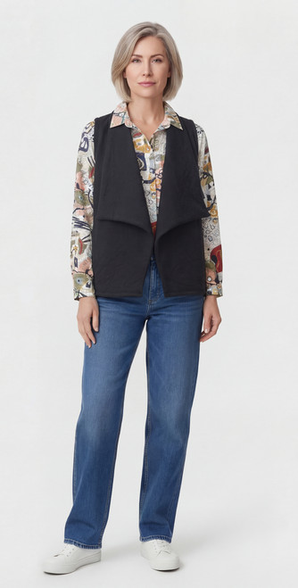Inoah Black Textured Vest