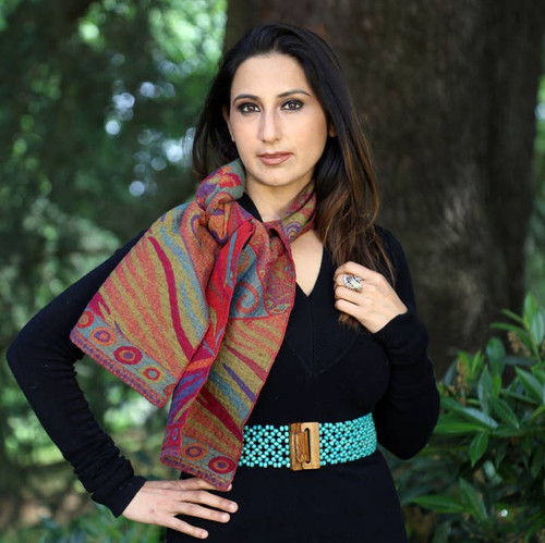 In Style Fuchsia Merino Wool Scarf