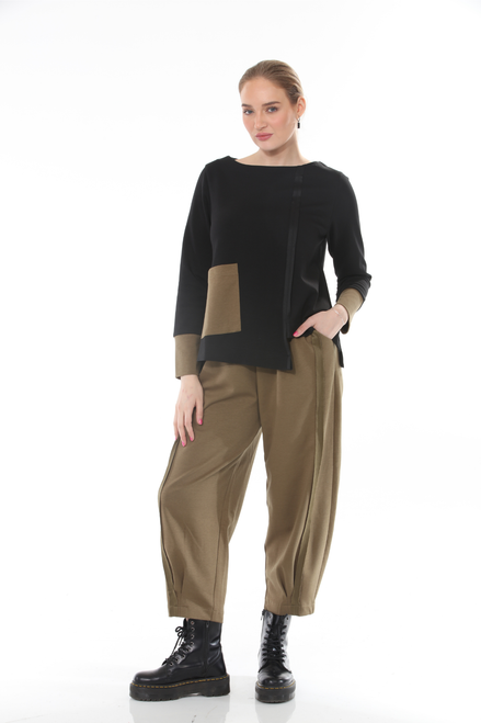Terra Olive Barrel Pants