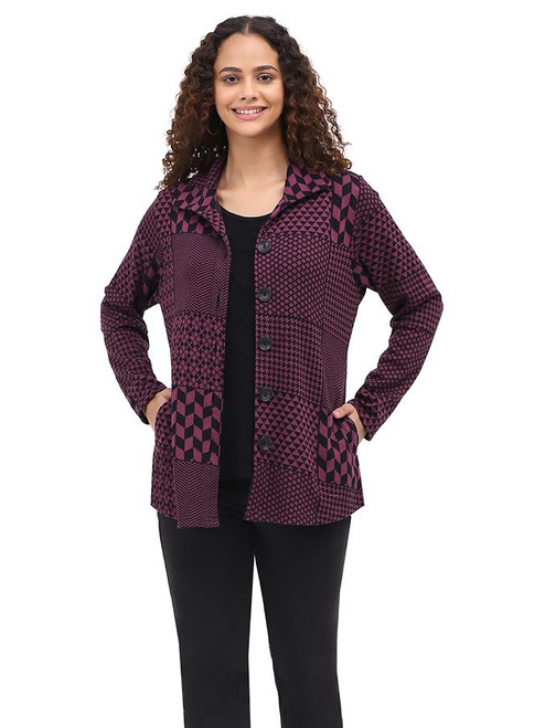 Parsley & Sage Plum Grid Shirt