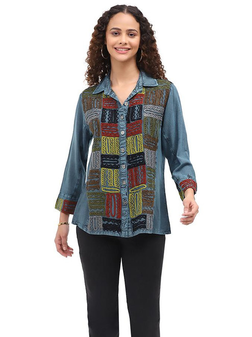 Parsley & Sage Embroidered Panel Shirt