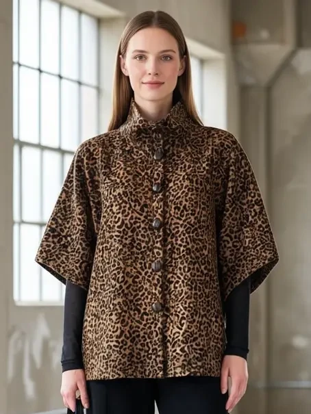 Nally & Millie Leopard Fleece Poncho