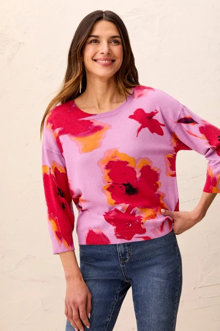 Tribal Pansy Crewneck Sweater
