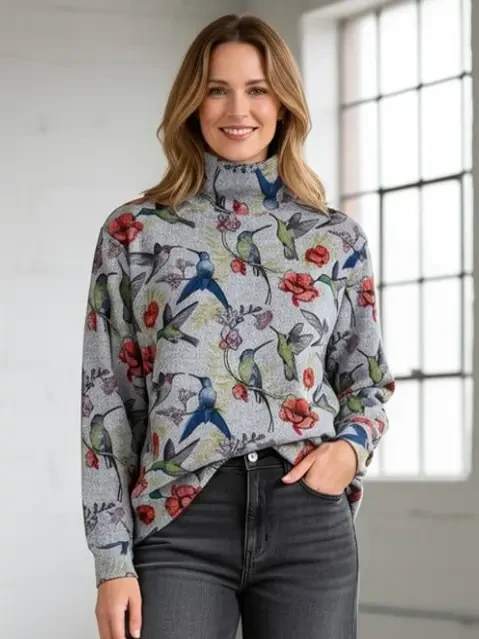 Nally & Millie Printed Birds Top