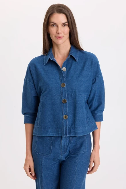 XCVI Stretch Indigo Twill Jacket