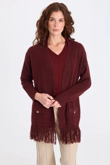 XCVI Berry Jam Fringe Cardigan