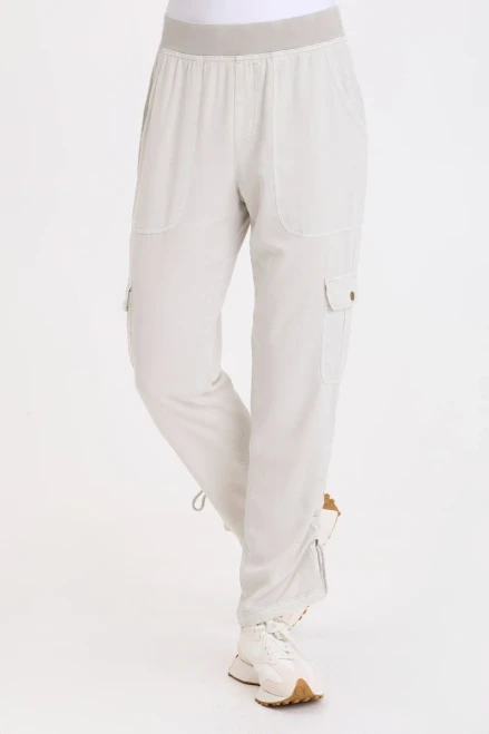 XCVI Slate Beige Twill Cinch Pant