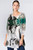 Et' Lois Winter Green Distress & Black Floral Soft Knit Top