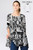 Et' Lois Black & White Abstract Design Soft Knit Top