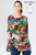 Et' Lois Modern Colorful Scribbles On Newspaper Print Soft Knit Top