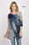 Et' Lois Hazy Blue Ink Swirl Print Soft Knit Top