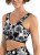 Elietian Black & White Tie-Dye V-Neck Seamless Bra