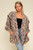 Hem & Thread Brown Leopard Sherpa Fleece Long Sleeve Cozy Open Jacket