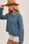 Hem & Thread Denim Oversized Frayed Hem Shirt Jacket