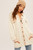 Hem & Thread Ivory Textured Rib Two-Tone Knit Long Shirt