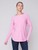 Charlie B Heather Orchid Back Eyelet Sweater