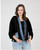 Shannon Passero Black Cotton Gauze with Denim Cardigan