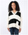 Shannon Passero Cream & Black Stripe Cotton Boxy Crop Sweater