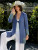 Island Tribe Knits Blue Boucle One Button Color Block Long Cardigan