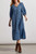  Tribal Blue Jacquard Puff Sleeve Layered Dress