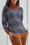 Tribal Navy Print Cowl Neck Sweater