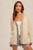 Hem & Thread Cream Color Block Trim Cardigan