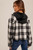  Hem & Thread Black Plaid Snap Crop Hoodie Jacket