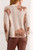 Tribal Rose Pink Double Knit Funnel Neck Sweater