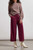 Tribal RedWine Button-Fly Wide Leg Pant