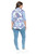 Cubism Blue Tapestry Hi-Low Shirt