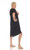 Inoah Solid Black Textured Asymmetrical Dress