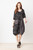  Liv by Habitat Mixed Black Stripe Jersey Ruched Dress