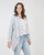 Shannon Passero Silver Cotton Shawl Collar Open Cardigan