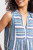 Tribal Blue Sea Stripe Tiered Sleeveless Dress