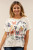 Caite White Cotton Embroidered Butterflies Top