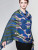 Sevya Blue Tulips Wool Shawl