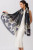 Sevya Black Tulips Wool Shawl