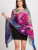 Sevya Sapphire Floral Wool Shawl