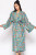 Sevya Blue Reva Block Print Kimono Robe