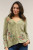 Caite Sage Cotton Thermal Embroidered Cardigan